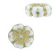 Czech flower bead 9mm White gold 03000/54202